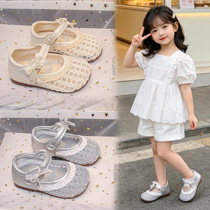 Lace Princess Girls' Korean Style Mary Jane Performance Sandals - Soft Sole Spring/Summer Baby Walker Shoes