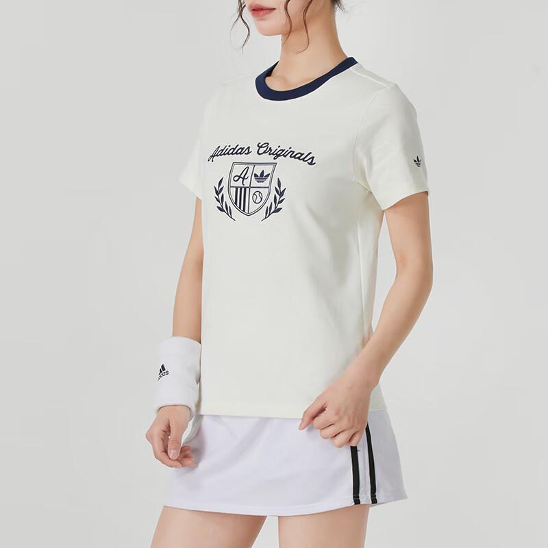 Adidas Fashionable Casual Comfortable Breathable Short Sleeve T-Shirt Women Tops White JM8009