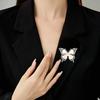 Women's Light Luxury Design Elegant Imitation Pearl Hollow Butterfly Brooch Fashionable Versatile Niche Design Brooch