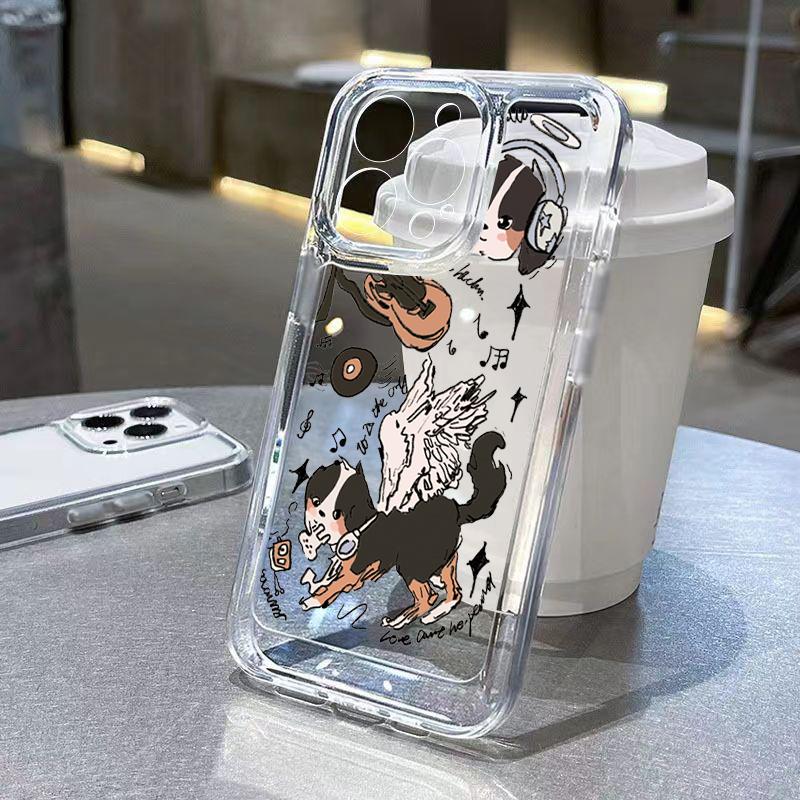 Cute Kitten Sketch Art Phone Case for iPhone 17 16 15 14 13 12 11 Series Pro Max Plus SE Double Layer Protection