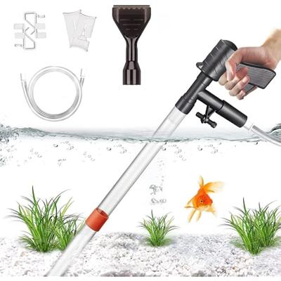 Aquarium-Kiesreiniger-Set, Aquarium-Reiniger, Aquarium-Wasserwechsel, Aquarium-Bodenstaubsauger, Kiesreiniger, Wasserwechsler, Aquarium (Schwarz)