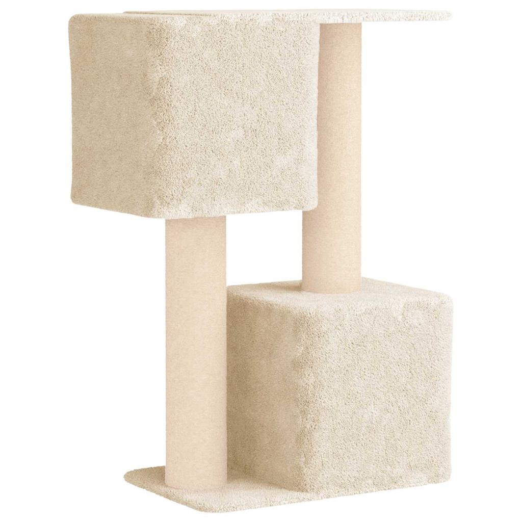 Cat Tree with Sisal Scratching Posts Cream 114 Cm