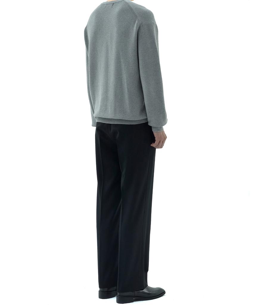 Neibieol Fine Wool No-Tuck Straight Pants - Black