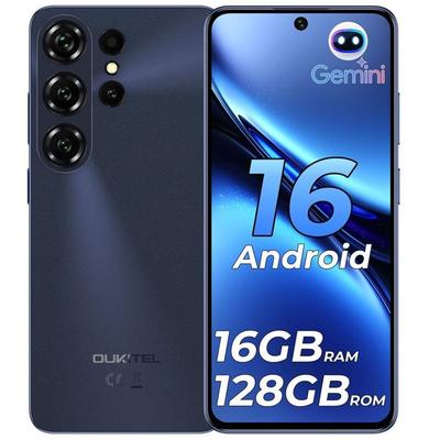 OUKITEL C26 Smartphone 16 GB + 128 GB / 1 TB 6,63" Akku 5150 mAh Mobiltelefon Android 16 Dual-SIM/Face ID/GPS Blau