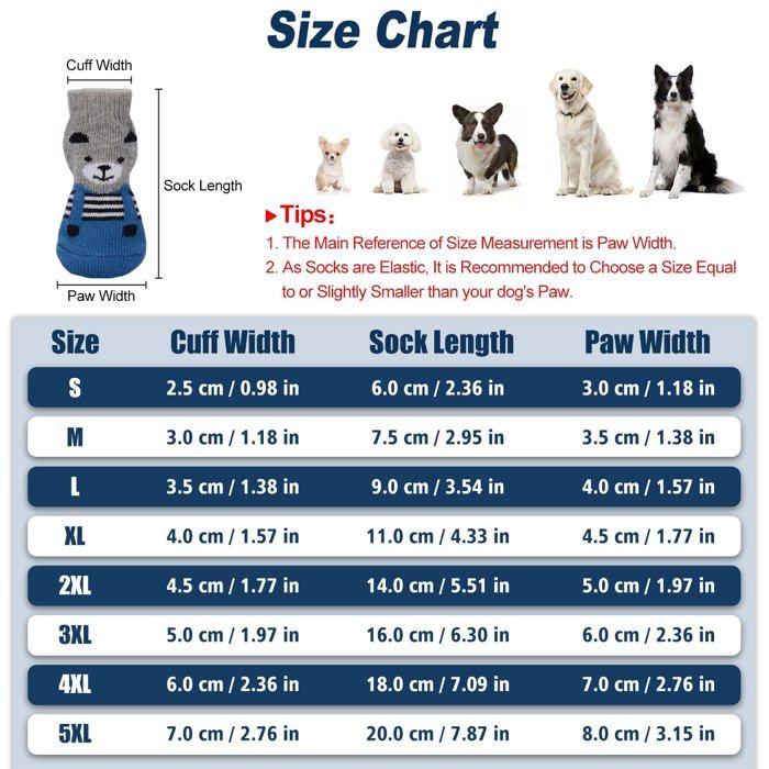 Chaussettes pour chien - petloft - dogsocks-xl - antidérapantes - confortables - 8 tailles disponibles