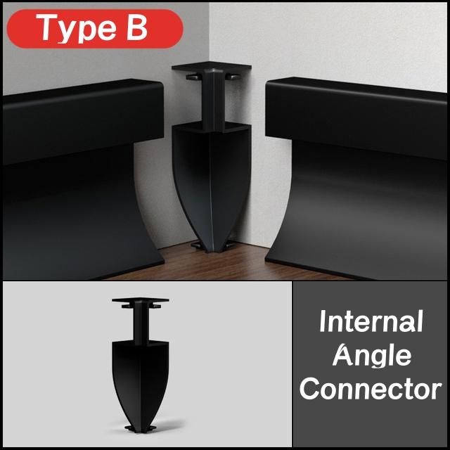 0.5m/1m Hidden Corner LED Skirting Line Aluminum Profile Recessed Backlight Baseboard Connector Wall Trim Floor Bar Strip Light