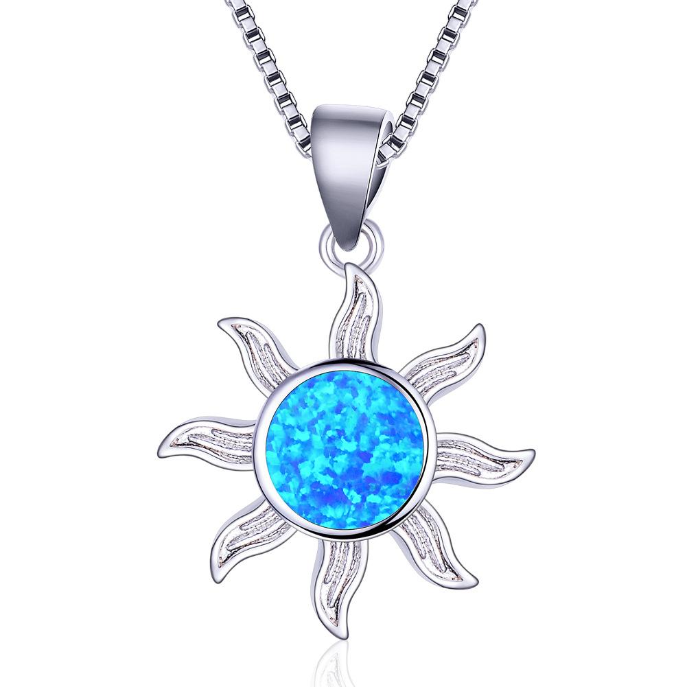 Sun Shaped Pendant Necklace Womens Fashion Hip Hop Creative Necklace