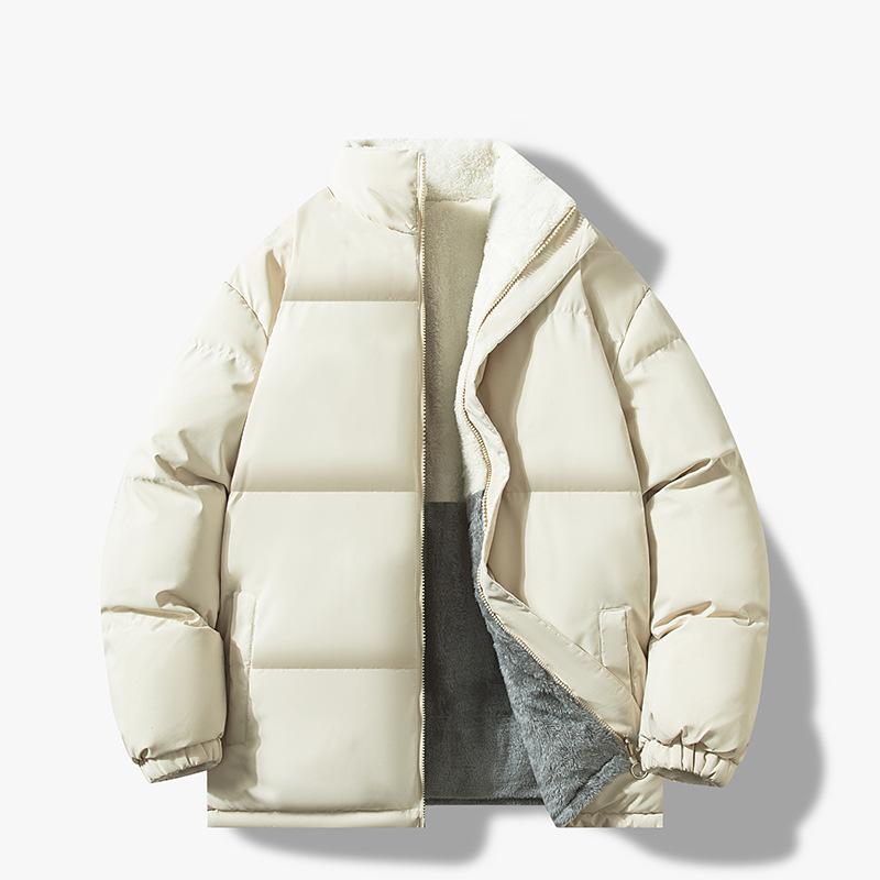 Lamb fluff cotton-padded jacket men's jacket corduroy winter double wear cotton-padded jacket with fleece and thickened cotton-padded jacket