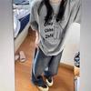 American Pure Cotton Premium Gray Short-sleeved T-shirt Women's Summer Explosion Loose Large Size Fat Mm Design Half-sleeved Top