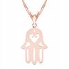 Gold-Plated Necklace with Hand of Providence Motif Hand Eye Silver 925