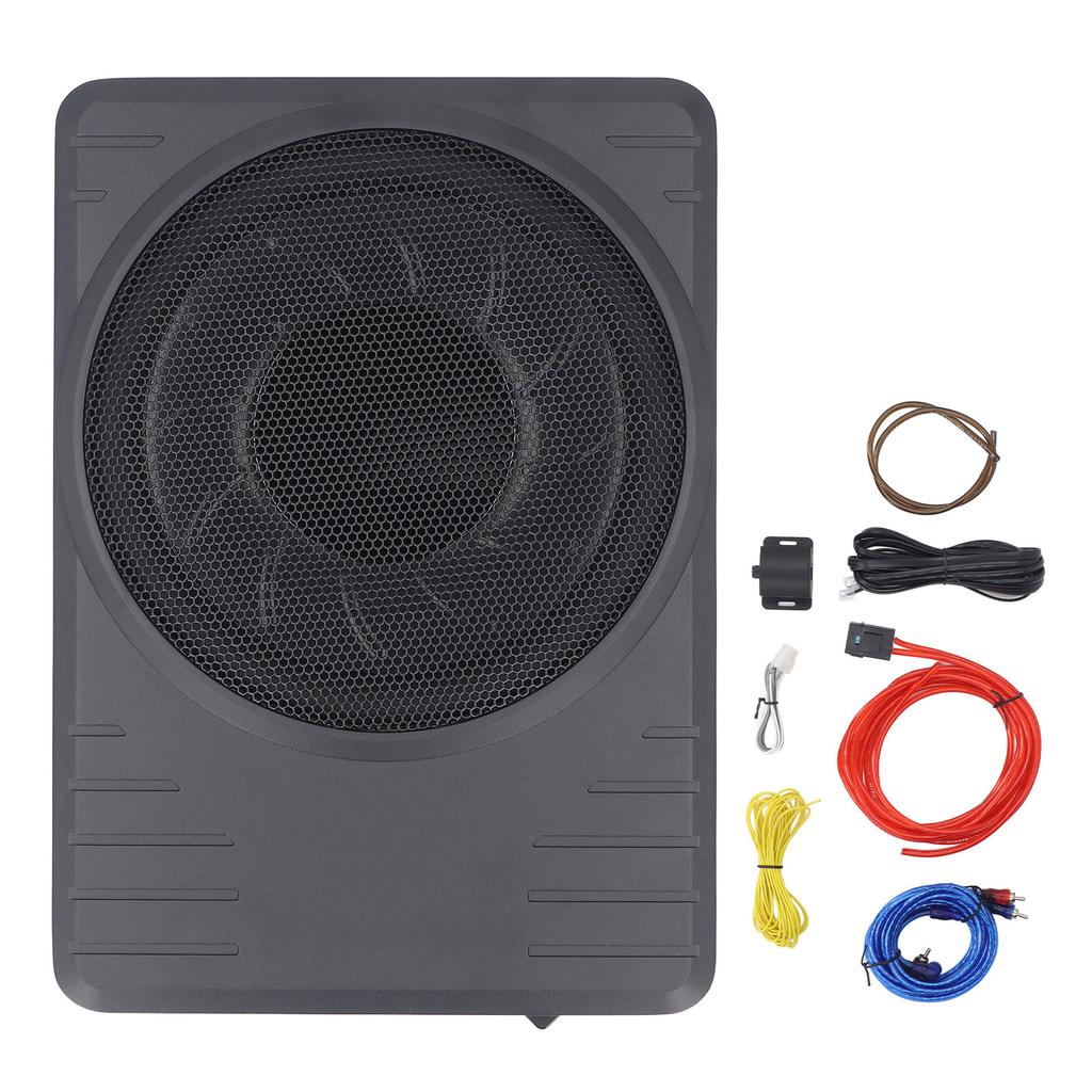 Subwoofer Activo Bajo Asiento de 10 pulgadas 600W Amplificador Incorporado Bajo Premium Delgado Activo Alimentado Subwoofer Bajo Asiento para Coche
