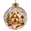 Transparent Christmas Ball Ornament 2D Flat Pattern Lightweight 3D Acrylic Pendant Compact Shatterproof Clear Sphere Bauble