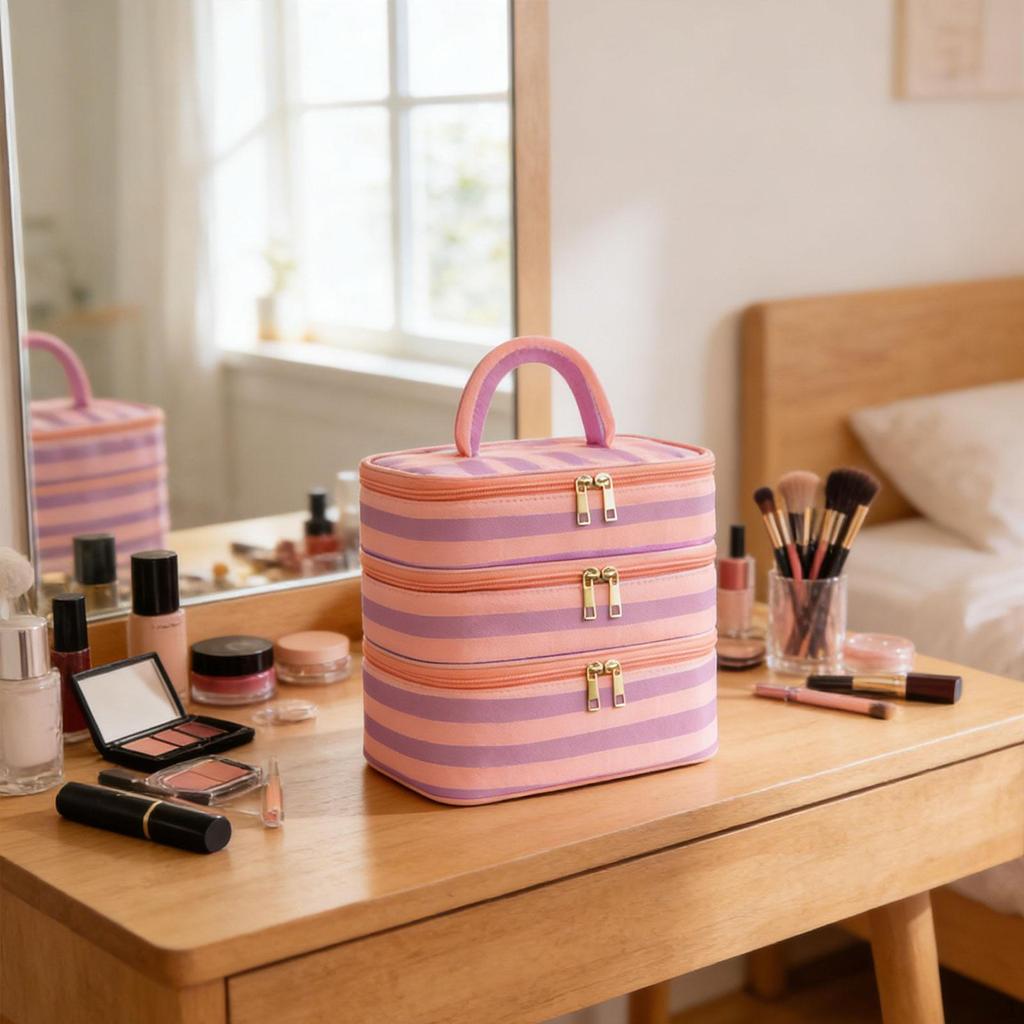 Toiletry Bag Bathroom Cosmetic Organizer Waterproof Compact Multifunctional Carrying Case Women