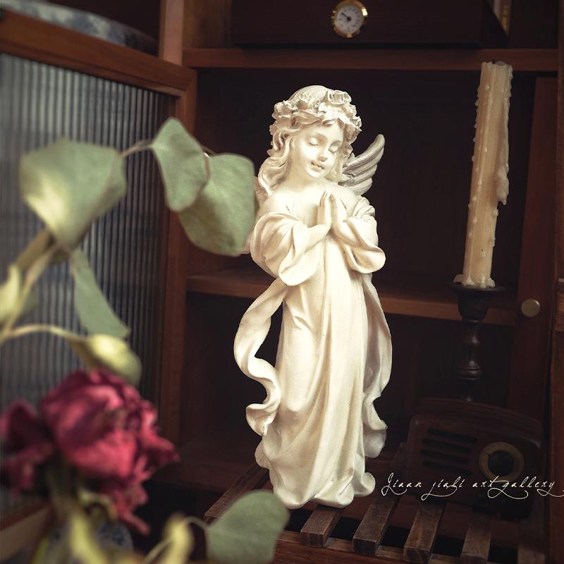 Angel Large Floor Statue Vintage Welcome Decor for Living Room Home Decoration Resin Home Decoration