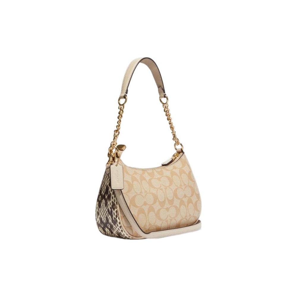 Coach Teri 25 Classic Monogram Print PVC Shoulder Bag Women shoulder bag Beige CC323-IMOT4