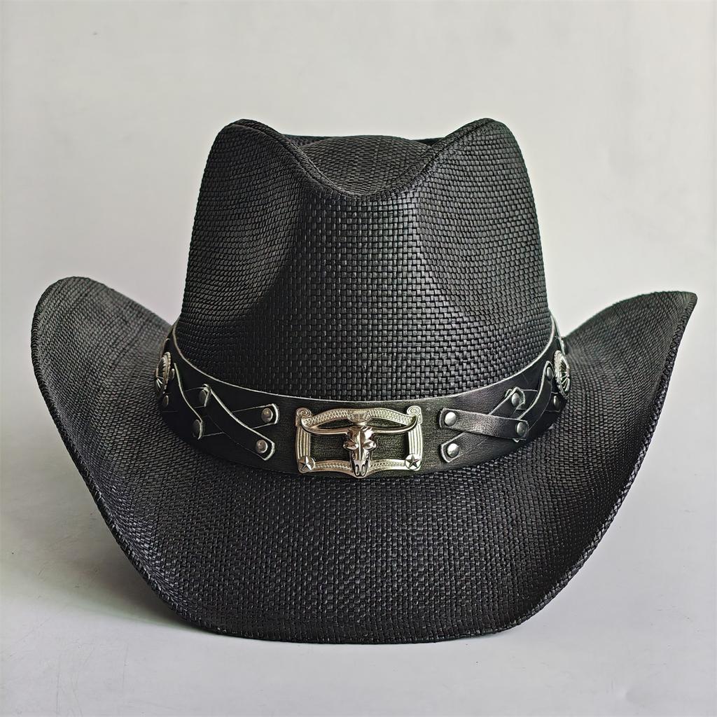 Blue Gradient Straw Cowboy Hat For Women And Men – Western Sun Hat For Country Concert Rodeo And Cowgirl Outfits