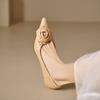 Fashion NEW Spring/Autumn Women Pumps Split Leather Shoes for Women Pointed Toe Kitten Heel Shoes Elegant Slip-on Flower Shallow Shoes