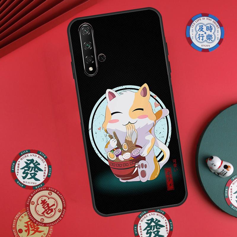 Ramen Cat Japanese Art For Huawei Nova 5T 10 9 SE 7i 8i 11i 12i Y73 Y90 Y70 Y72 Y61 Y91 P60 Pro P30 P40 Lite Case