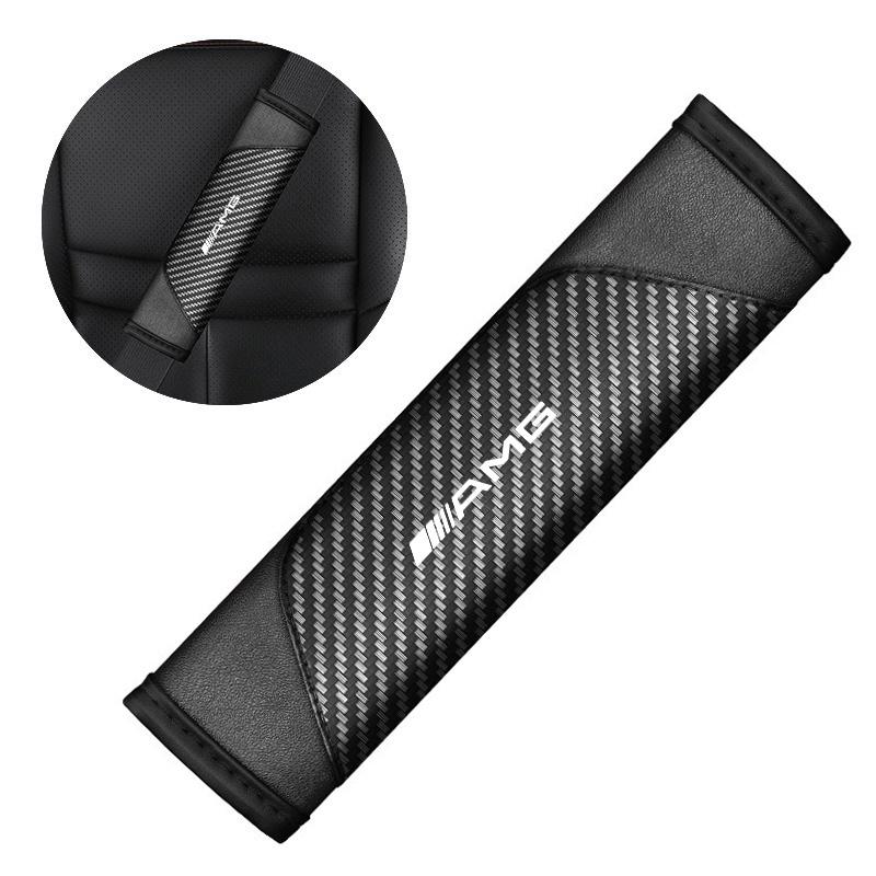 Leather Car Seat Belt Cover With Shoulder Pad Breathable PU Leather for Mercedes Benz GLB GLC GLS G63 W164 W140 W203 W210 W108
