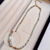 Colorful Artificial Crystal Bead Necklace Adjustable Length Beaded Neckchain Fashionable Beach Wear Jewelry for Women