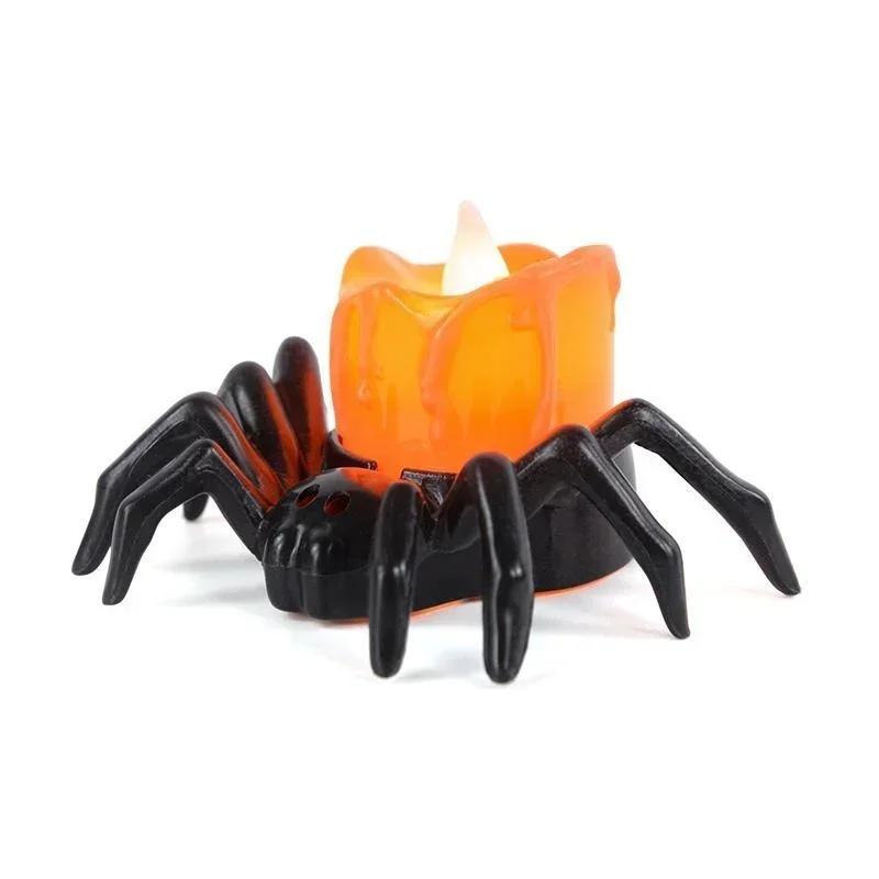 1pcs Halloween LED Candle Light Spider Pumpkin Lantern for Party Supplies Home Decor Ornaments Haunted House Horror Props
