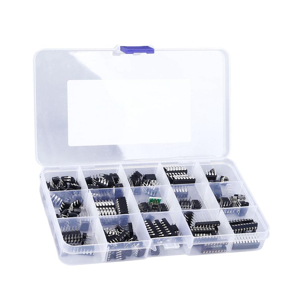 150 Buc 10 Tipuri Chip Circuit Integrat Pin Plat Asortiment Chip IC Kit Adaptor Soclu Chip IC