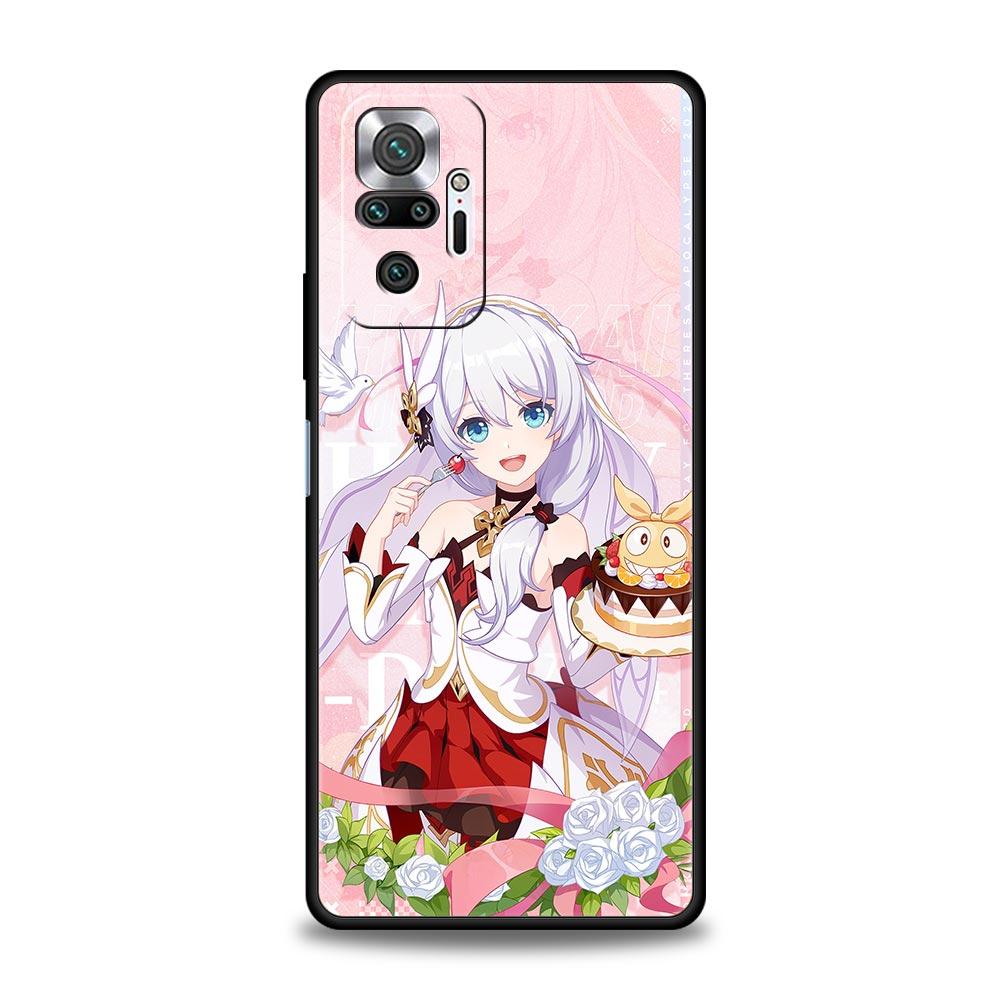 Silikonový kryt Honkai Impact 3. série pro Xiaomi Redmi Note 12 5G 11 10 Pro Plus 9S 9 8 7 9T 8T 10C 9C 9A K50 pro herní použití