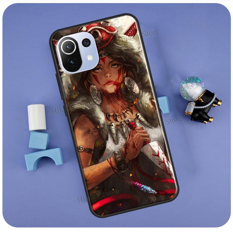 Pouzdro na masku Princess Mononoke pro POCO F3 F2 F1 M3 M4 X4 GT X3 Pro Kryt na telefon Xiaomi 12 10T 11T Pro Mi 11 Lite