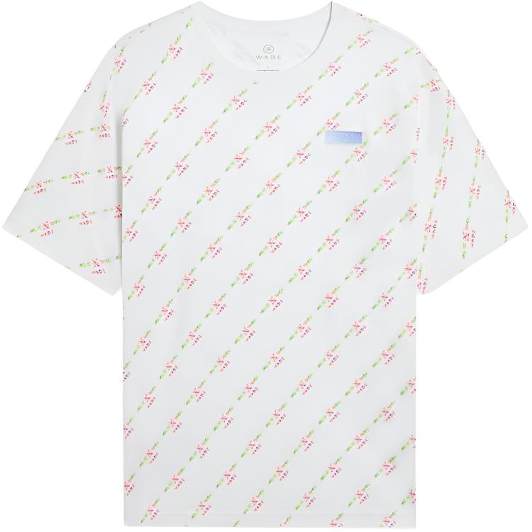 

Футболка свободного кроя с коротким рукавом и принтом Li Ning Wade Series, мужские топы розового и белого цвета ATSS419-4 L