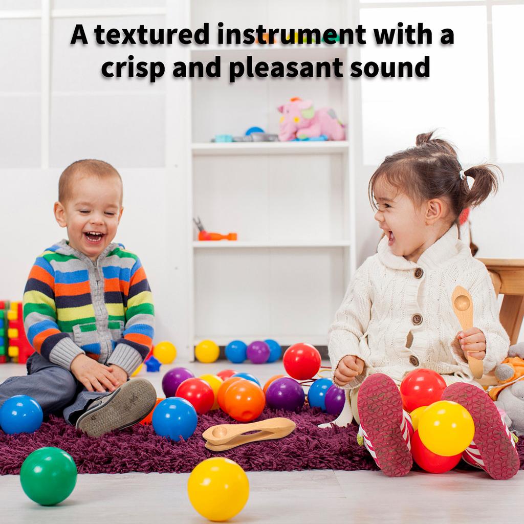 Wooden Musical Spoon Folk Percussion Instrument Natural Wood Folk Sound Traditional Percussion Spoons Great Gift for