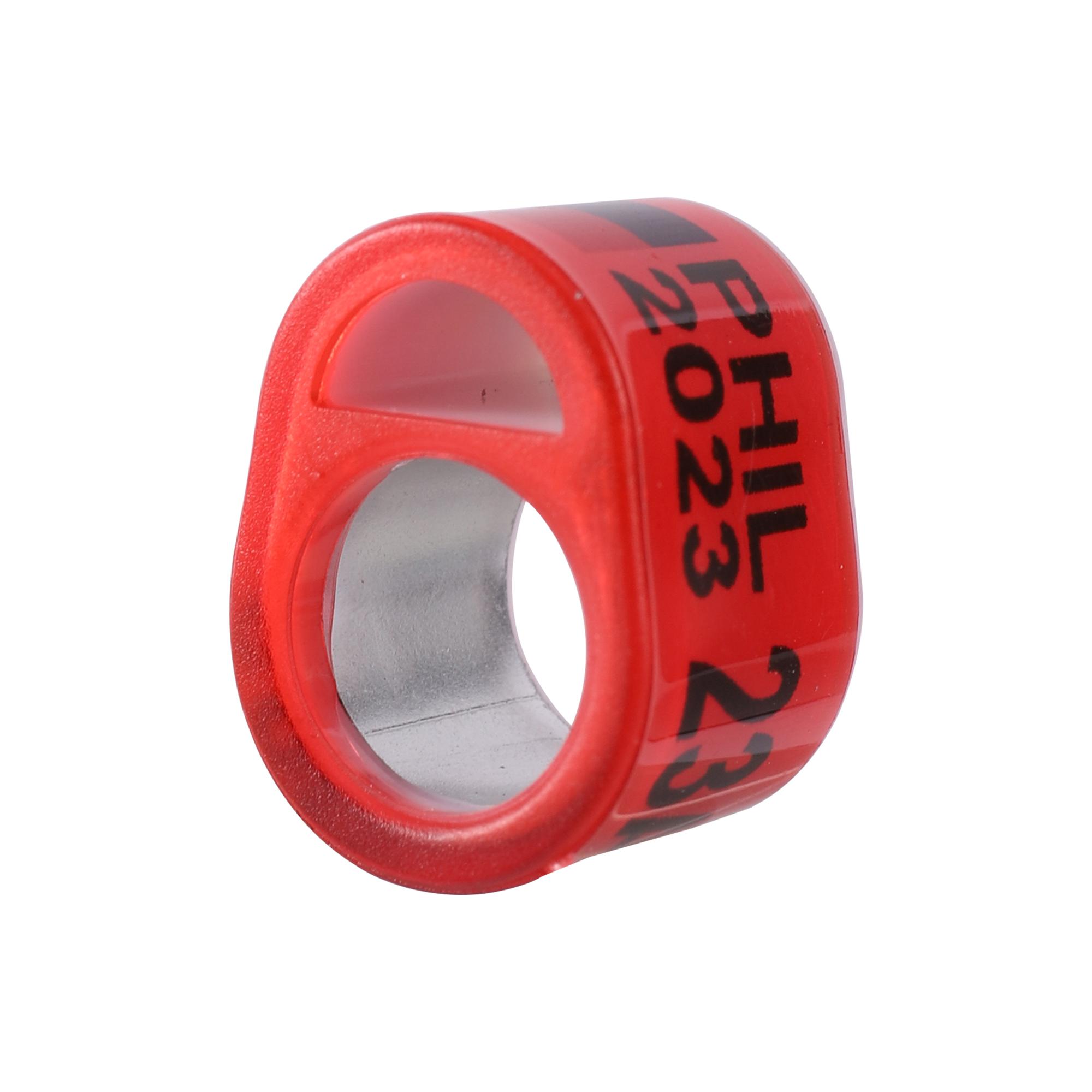 

12 шт. PHIL 2025 Багатоколірні кільця для голубів Кільця для тренувань голубів-чемпіонів ID 8 мм Кільце на лапку для домашніх птахів Папуги Товари для птахів червоний