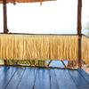 Hawaiian Luau Grass Table Skirt Fringe Tiki Bar Decorations Tropical Raffia Grass Table Skirt for Summer Beach Themed Party Hula Birthday