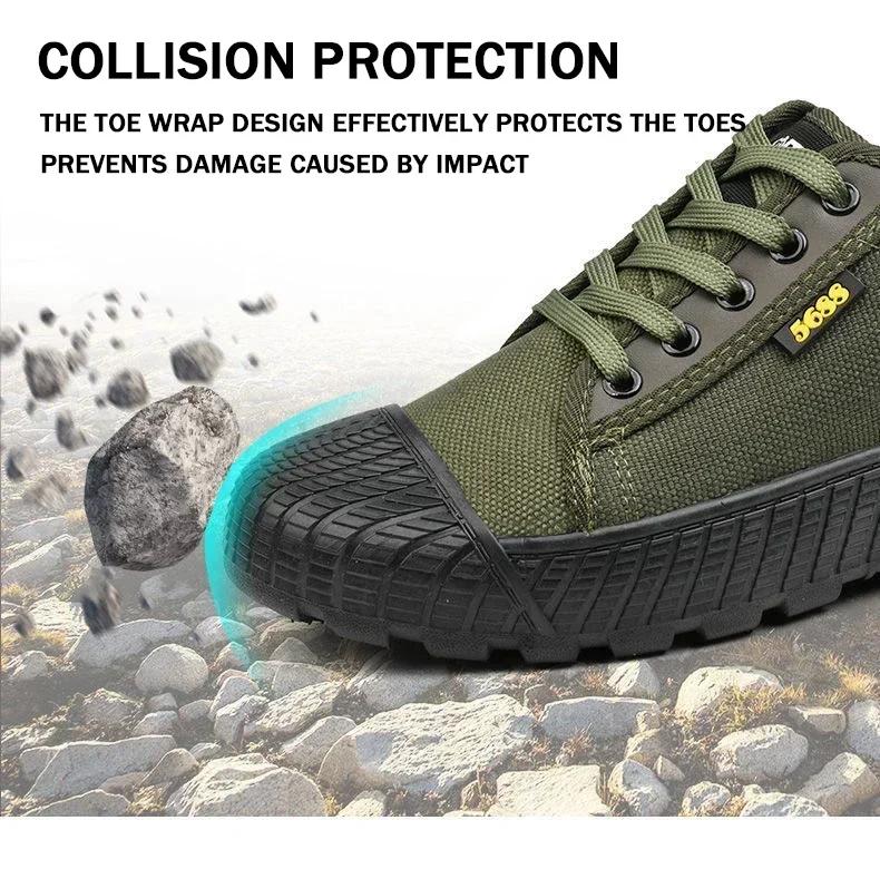 Herrenschuhe Verschleißfeste Canvas-Gummischuhe Arbeitsschutz gegen Zerschlagen und Stechen Herrenschuhe