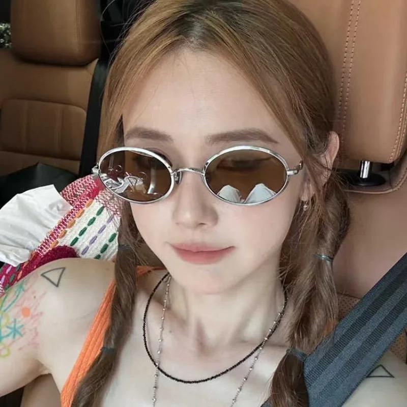 Women Retro Oval Fishing Sunglasses Eyewear Driver Goggles Small Vintage Sexy Sunglasses Frame Anti Blue Light Glasses