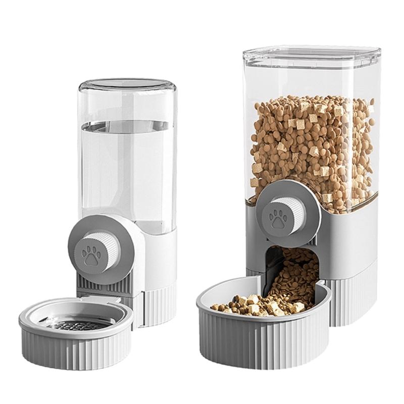 

Clear Pet Feeders Bowl Dog Feeders Small Dogs Cats Drinking Bowl Large Capacity Cage Hangable Water Feeders Food Bowl серый