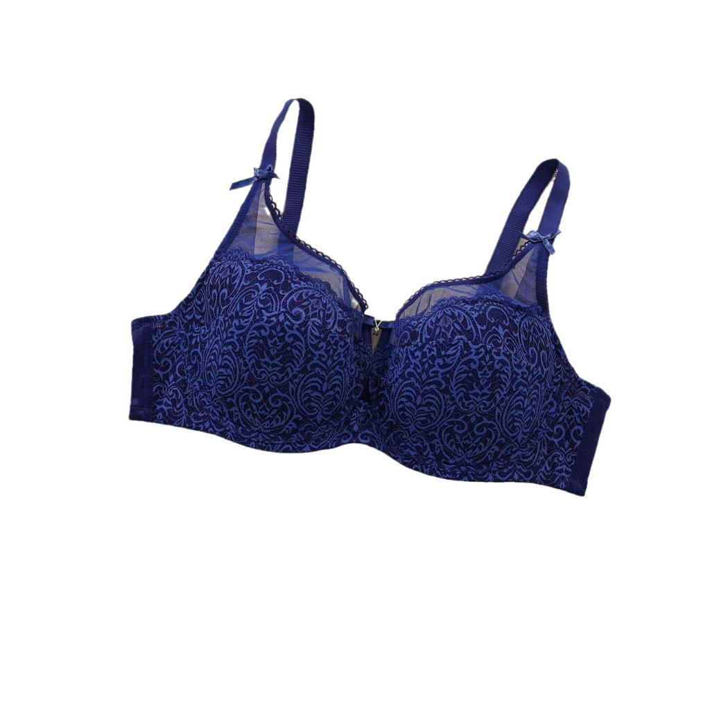 Large size thin cotton adjustment bra lace sexy bra with steel ring European and American women's underwear wholesale gathering