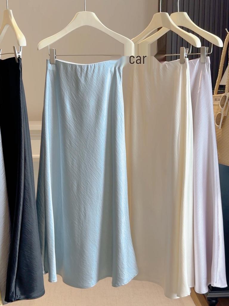 Schicker fließender Satin-Meerjungfrauenrock - Damen Frühling Schlankmachender Hüftbetonter Stil
