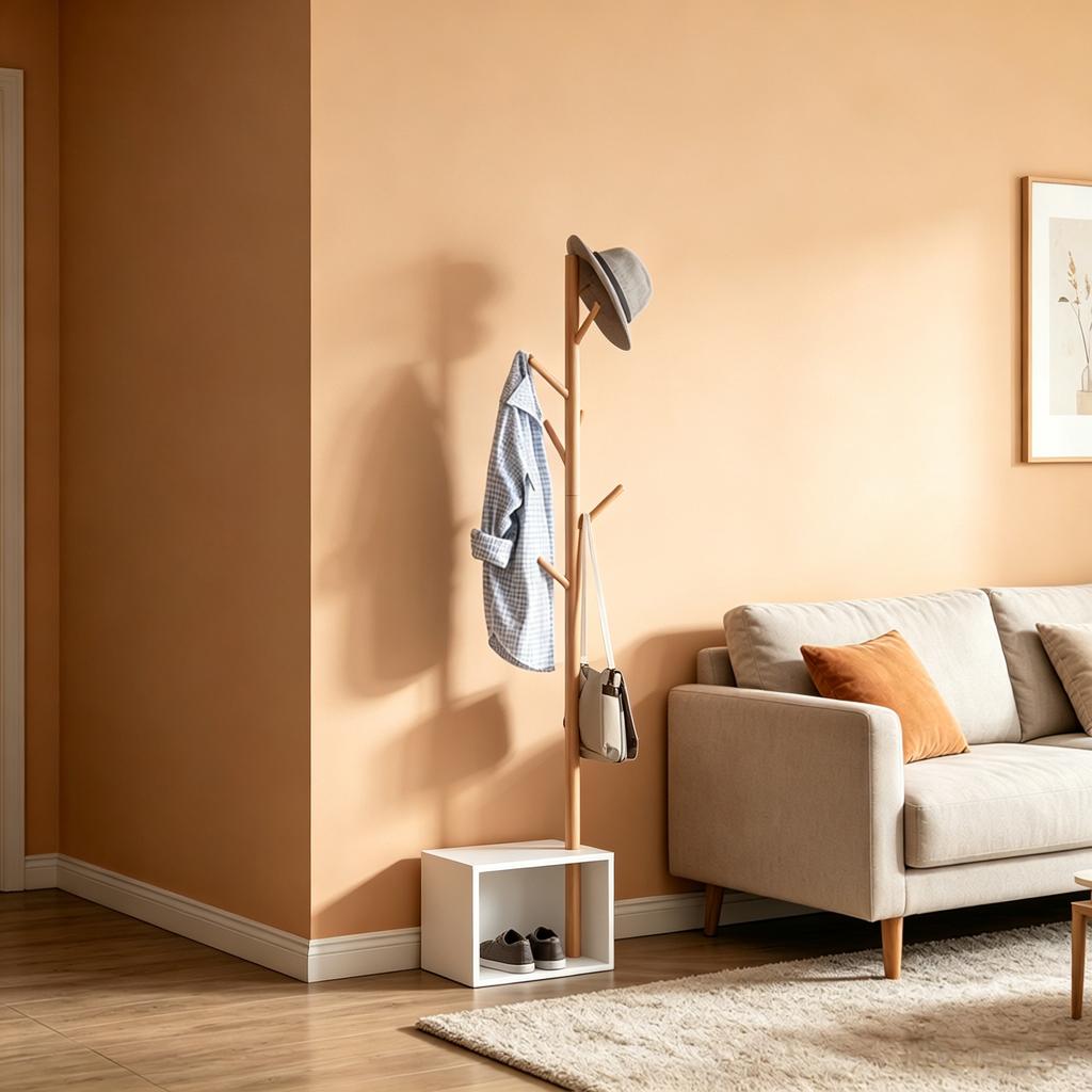 Storage Unit for Coat Rack, Contemporary Style Coat Rack, Coat Rack with Rectangular Bench, Bedroom Coat Rack (only with Coat Rack)