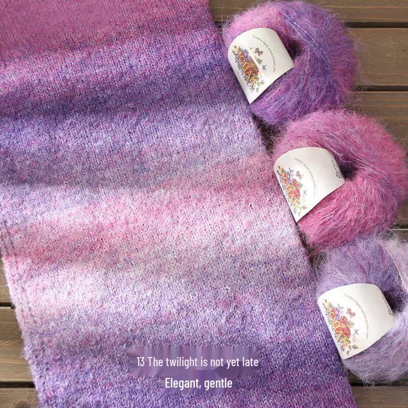 Filato in Lana Alpaca Mohair Seta Tinta Unita per Lavorare a Maglia a Mano Maglioni, Sciarpe e Sciarpe