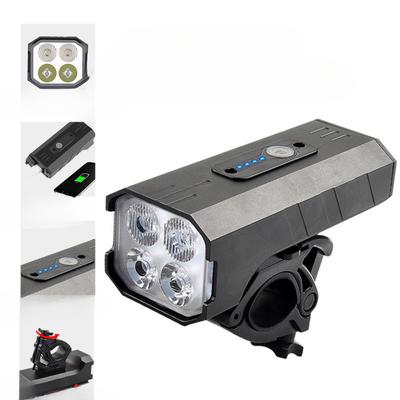 Nové 4* T6 Bicyklové svetlá s nastavením diaľkových a tlmených svetiel, Vonkajšie cyklistické svetlá s funkciou USB výstupu, Svetlomety z hliníkovej zliatiny