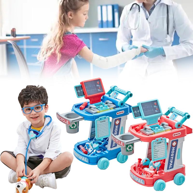 Conjunto de Brinquedo Doutor Infantil Com Caixa de Armazenamento e Estetoscópio Para Presente de Crianças