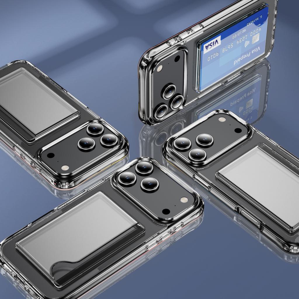 For iPhone 17 Pro Case Protective TPU Phone Cover with Card Holder