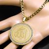 Islamic Muslim Allah Hip Hop Necklace for Men Women Stainless Steel Gold Color Pendant Necklaces Jewelry Gifts NZZZ490S05