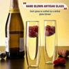 Set of 4 Clear Champagne Glasses Double Wall Design Stemless for Party Wedding 10oz