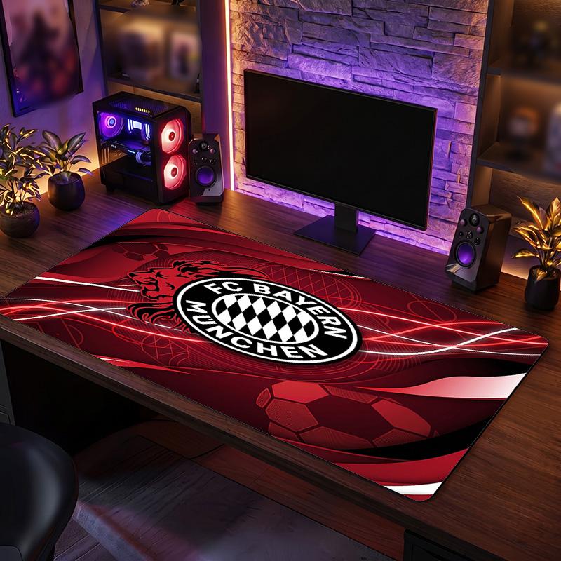 Tappetino per Mouse con Motivo a Tema Bayern Monaco, Design con Logo Calcio Tappetino da Scrivania XXL per Gaming Mouse Pad Antiscivolo per Computer