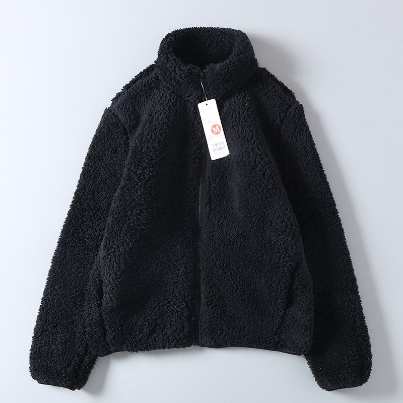 Women's Loose-Fitting Thick Warm Slim-Fit Stand-Collar Lamb Wool Fleece Coat for Spring and Autumn, Export Surplus
