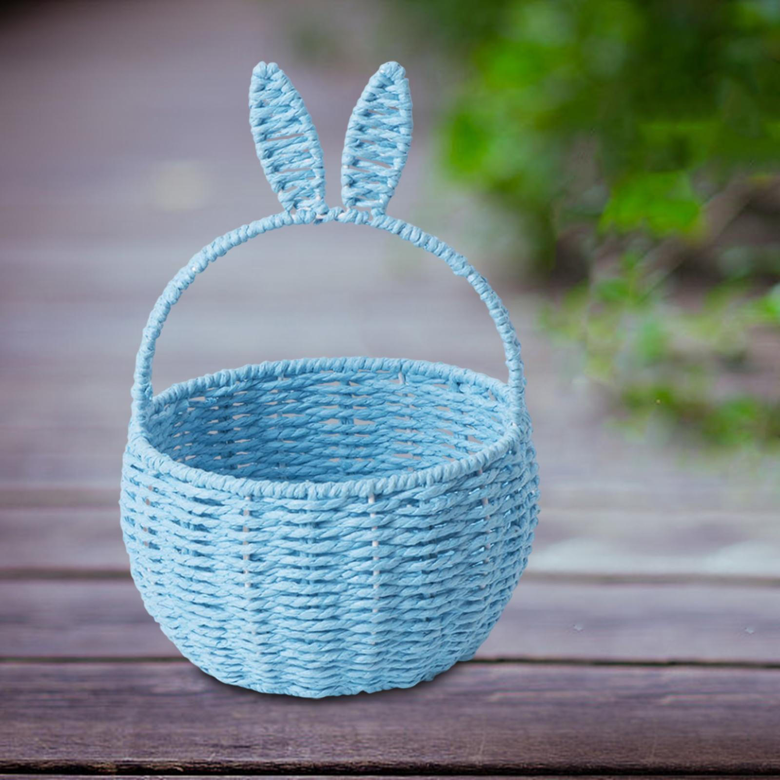 

Корзина ручной работы с ушками для продуктов и пикника синий