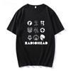 Radiohead Klassisches T-Shirt Unisex und Damen Baumwolle Fans Band Rock Junge Druck Locker Japan Station Oberteile Musik T-Shirts Männliche Oberteile