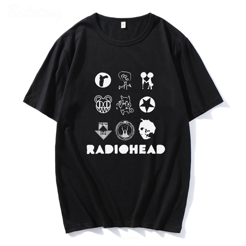 

Radiohead Classic T Shirt Unisex and Women Cotton Fans Band Rock Boy Print Loose Japan Station Tops Music Tees Male Tops L