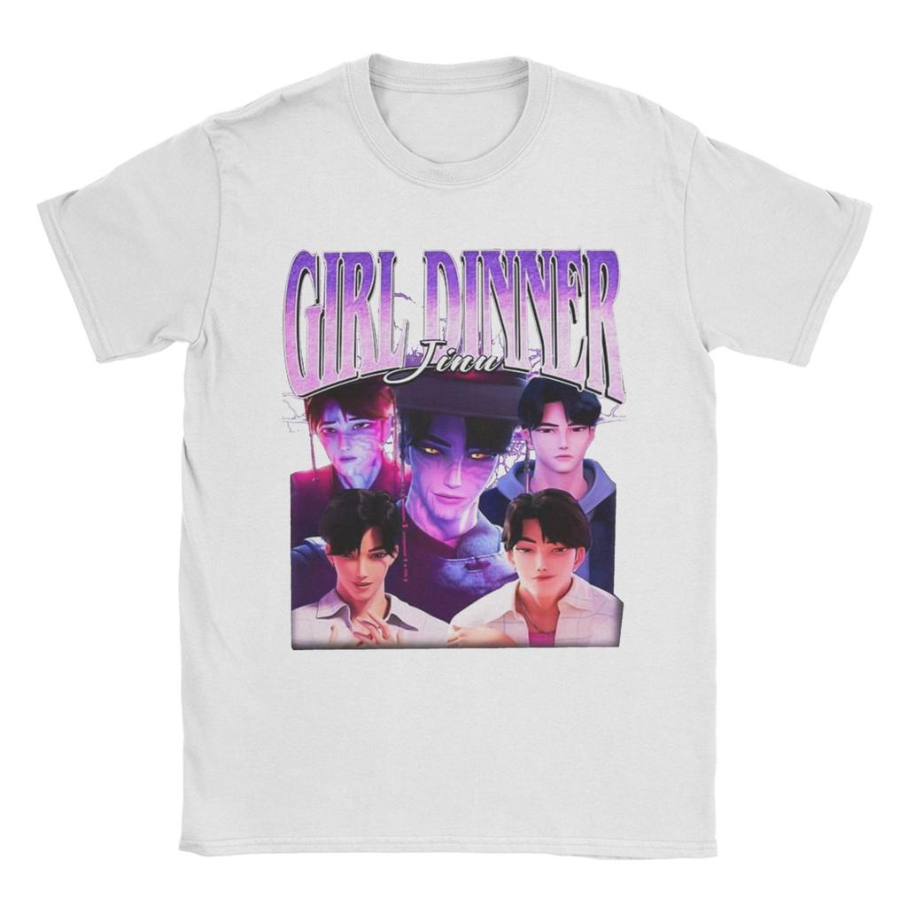 Girl Dinner Jinu Kpop Demon Hunters Villain T-Shirt Unisexs  Funny Pure Cotton T Shirts Summer  Design Oversized Clothing